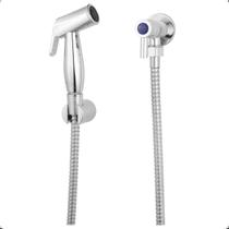 Ducha Higiênica Chuveirinho Metal e Abs para Banheiro Prateado Cromado Brilhante