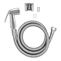 Ducha Higiênica Chuveirinho Prata Flexível Suporte Set Tubo Metal em ABS Plástico De Engenharia Com Alta Resistência