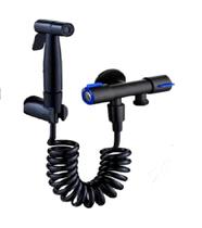 Ducha Higiênica Com Registro Duas Saídas Preto Fosco Derivação T Cód. 0433