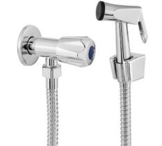 Ducha Higiênica Completa Banheiro Engate Flexível Inox 1,50m + Gatilho Zamak Metal + Registro Metal