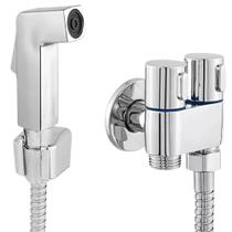 Ducha Higiênica Completa Registro Metal Duplo + Engate Flexível Aço Inox 1,50m+ Gatilho Quadrado Ducha Higiênica Completa Registro Metal Duplo + Engate Flexível Aço Inox 1,50m+ Gatilho Quadrado