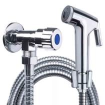 Ducha Higienica Cromada Chuveirinho Completa Banheiro Mangueira Suporte Box Casa Lavabo Flexivel