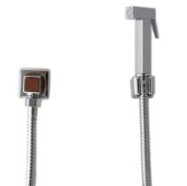 Ducha Higiênica Cromada Em Metal com Registro Quadrado e Flexível de 1.80 cm Completa