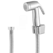 Ducha Higiênica Cromada Engate Flexível Aço Inox 1,50 Metros + Gatilho Top Com Trava + Suporte