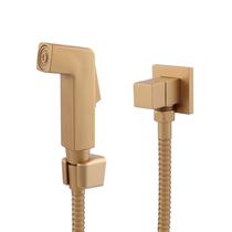 Ducha Higiênica De Banheiro Luxo Quadrada Metal Dourado Fosco