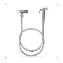 Ducha Higiênica de Metal, Completa com Mangueira Flexível, Suporte de Parede, Alta Pressão, Ideal para Banheiro e Lavabo, Instalação Fácil - AMG