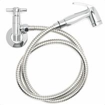 Ducha Higiênica de Metal Cromada Mangueira de 2 Metros para Banheiro Lavatório Bidê Lavabo Salão Chuveirinho