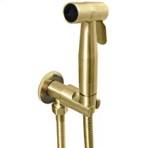 Ducha Higienica Dourada Inox 304 Fosco Chuveirinho Bide Banheiro Registro 1/4 Volta Ducha Completa Mangueira 1,2m Gold Luxo