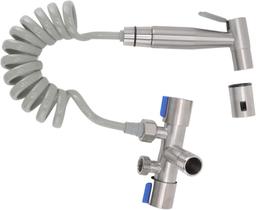 Ducha Higiênica Duas Saídas De 1/2 Mm Aço Inox Com Registro