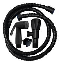 Ducha Higiênica Flexível 1,20Mt ABS Preta Kelly metais.