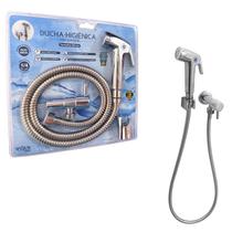 Ducha Higiênica Flvx Hidro de 120cm com Gatilho Inteligente e Suporte em Plástico Cromado DHCROPLASUP