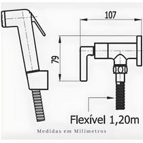 Ducha Higiênica Íntima Com Gatilho 1,2 Mts Cromada 1739 C182 - Fani