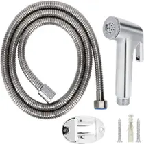 Ducha higienica intima cromada abs com gatilho completa para banheiro flexivel mangueira 1m luxo Ducha higienica intima cromada abs com gatilho completa para banheiro flexivel mangueira 1m luxo