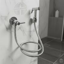 Ducha Higiênica LUXO Toda em Metal Flexível e Gatilho 1/4 de Volta CasaGrande Mundial