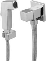 Ducha Higiênica Mangueira 1,2m Completa Quadrado Luxo Com Registro Cromado Ducha Higiênica Mangueira 1,2m Completa Quadrado Luxo Com Registro Cromado