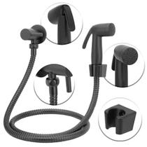 Ducha Higiênica Preta com Gatilho ABS Preto Completa 1/4v