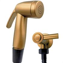 Ducha Higiênica Preta e Dourada 1/4 de volta 1,20m Crie Construa