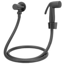 Ducha Higiênica Preto Banheiro Completa Metal 1/4v
