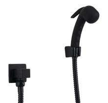 Ducha Higiênica Preto Fosco ABS com Registro Quadrado 1/4 de Volta