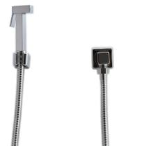 Ducha Higiênica Quadrada Em Metal Completa com Registro Cromado