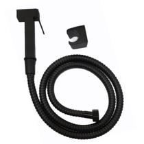 Ducha Higiênica Quadrada Flexível e Suporte Preto Fosco - F120PF Ducha Higiênica Quadrada Flexível e Suporte Preto Fosco - F120PF