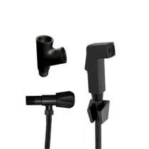 Ducha Higiênica Quadrada Preta E Junção Y