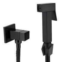 Ducha Higienica Quadrada Preto Fosco Black Matte Para Banheiro Lavabo 1/4 de Volta Super Luxo