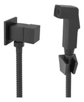 Ducha Higiênica Quadrada Preto Fosco Titanium Metais Metal