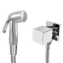 Ducha Higiênica Quadrado ABS Cromada 1/4 Volta Cor:Cromado