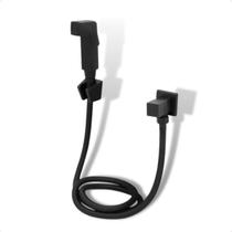 Ducha Higiênica Quadrado Completa Mangueira Flexível Gatilho Preto Fosco Black Matte