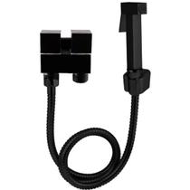 Ducha Higiênica Registro Quadrado Duas Saídas Metal Preto 1/2