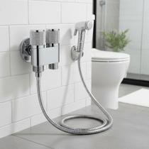 Ducha Higiênica Registro Saída Dupla Chuveirinho Bidê Ducha Higiênica Registro Saída Dupla Chuveirinho Bidê