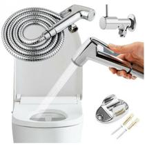 Ducha Higiênica S/REGISTRO Com Engate Flexível inox / Gatilho ABS Cromado 1/4 De Volta