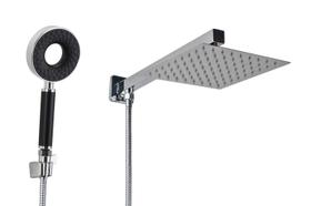 Ducha Inox 20 cm com Chuveirinho de Mão em ABS 3 Jatos com Trava