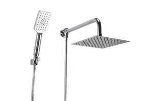 Ducha Inox 20 cm com Desviador e Chuveirinho de Mão em ABS com Trava