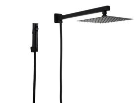 Ducha Inox 20 cm Preto Fosco c/ Desviador e Ducha de Mão ABS