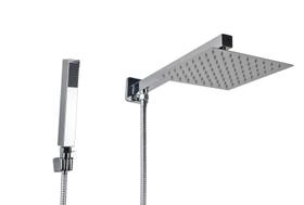 Ducha Inox 20x20 cm com Desviador e Chuveirinho de Mão em ABS Ducha Inox 20x20 cm com Desviador e Chuveirinho de Mão em ABS