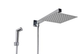 Ducha Inox 20x20 cm com Ducha Manual em ABS com Trava Ducha Inox 20x20 cm com Ducha Manual em ABS com Trava