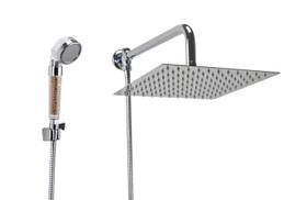 Ducha Inox 25 cm com Ducha de Mão c/ Esferas Ionizantes