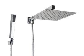 Ducha Inox 25x25 cm com Desviador e Chuveirinho de Mão em ABS