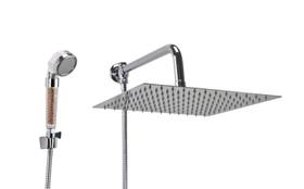 Ducha Inox 30 cm c/ Chuveirinho de Mão ABS com Esferas Ionizantes