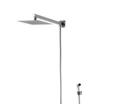 Ducha Inox 304 20x20 Cm Com Desviador E Ducha De Mão de Metal