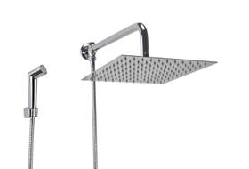 Ducha Inox 304 25x25 cm c/ Chuveirinho de Mão ABS c/ Trava