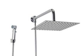 Ducha Inox 304 25x25 cm c/ Desviador e Chuveirinho de Mão em ABS c/ Trava Ducha Inox 304 25x25 cm c/ Desviador e Chuveirinho de Mão em ABS c/ Trava