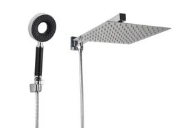 Ducha Inox 304 25x25 cm c/ Ducha Manual 3 Jatos em ABS com Trava