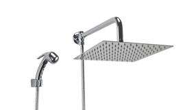 Ducha Inox 304 25x25 cm com Chuveirinho de Mão ABS c/ Trava