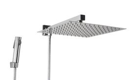 Ducha Inox 304 30x30 cm c/ Desviador e Ducha de Mão em ABS