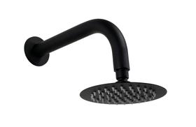 Ducha Inox 304 Redonda 15 cm Preto com Cano Redondo parede