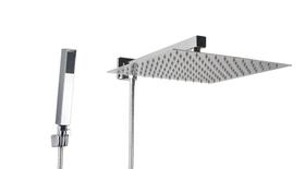 Ducha Inox 30x30 cm com Desviador e Chuveirinho de Mão em ABS