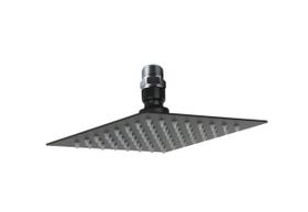 Ducha Inox Black Preto Fosco 15x15 Com Niple Suporte De Teto